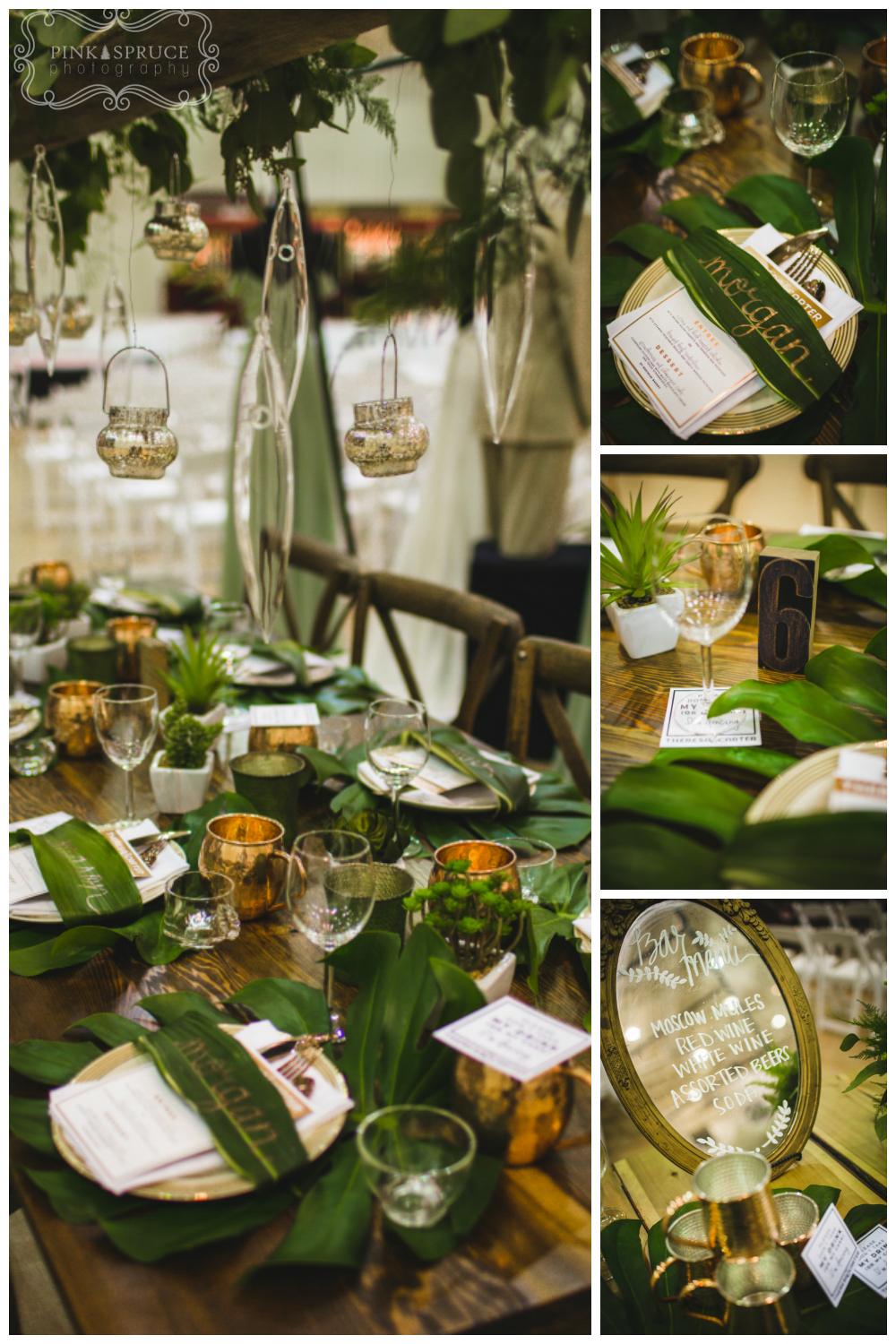 Modern Botanical Wedding Theme | Seen at the La Crosse Bridal Expo | Pink Spruce Photography