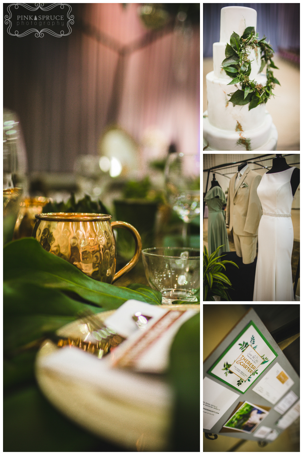Modern Botanical Wedding Theme | Seen at the La Crosse Bridal Expo | Pink Spruce Photography