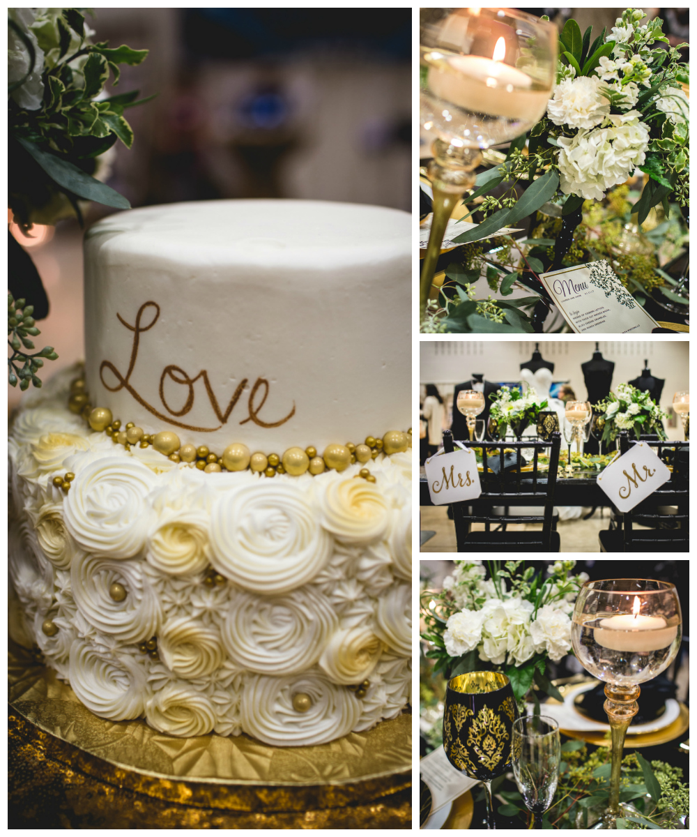 Sophisticated Black, White, and Gold Wedding Theme | Seen at the La Crosse Bridal Expo | Pink Spruce Photography