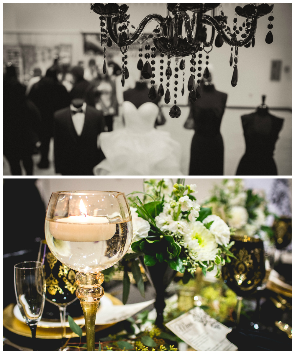 Sophisticated Black, White, and Gold Wedding Theme | Seen at the La Crosse Bridal Expo | Pink Spruce Photography