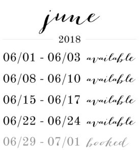 Pink Spruce Wedding Day Photography Availability
