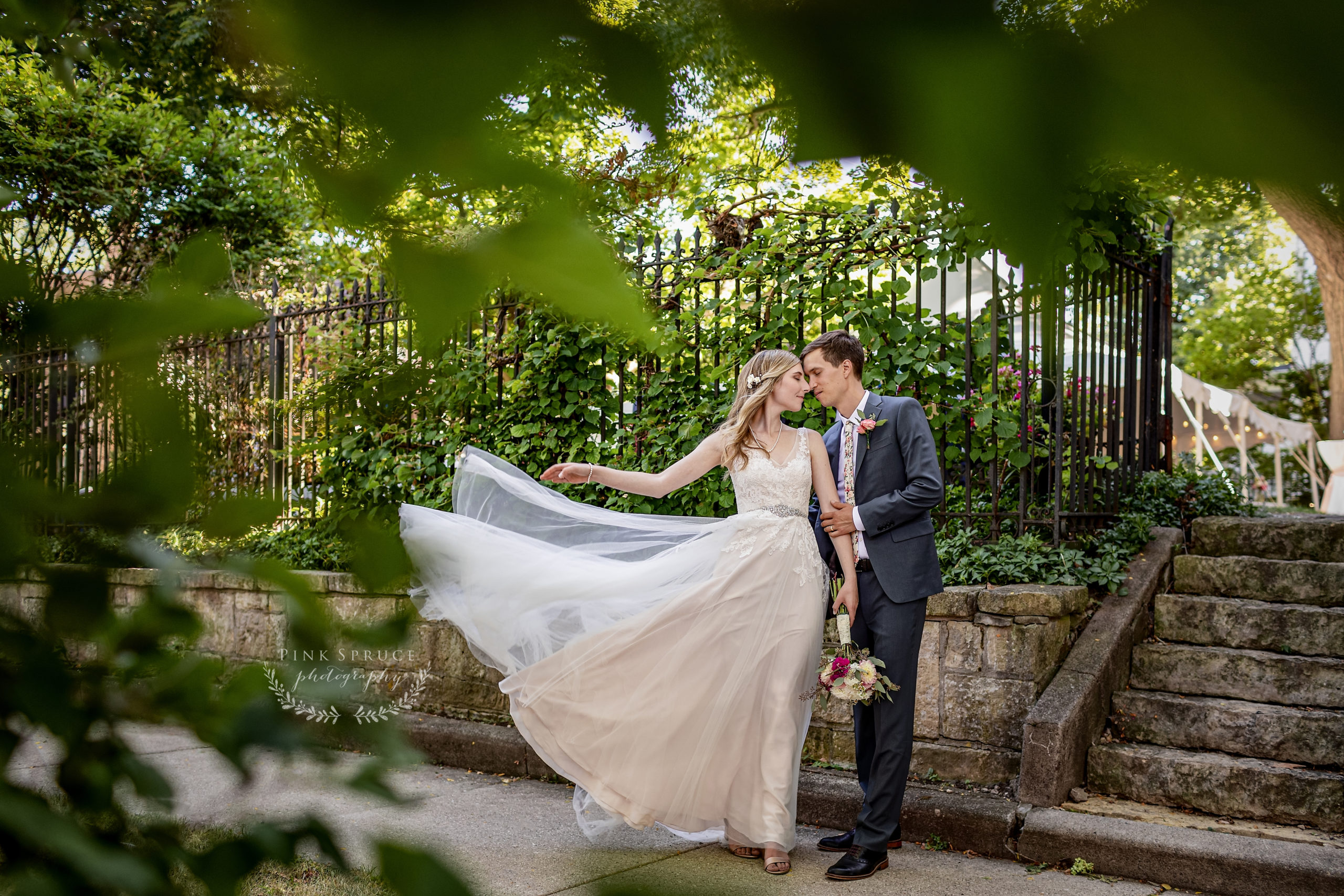 Bride and Groom Potraits after the Wedding at The Livingston Inn | Madison, Wisconsin Wedding Photographer