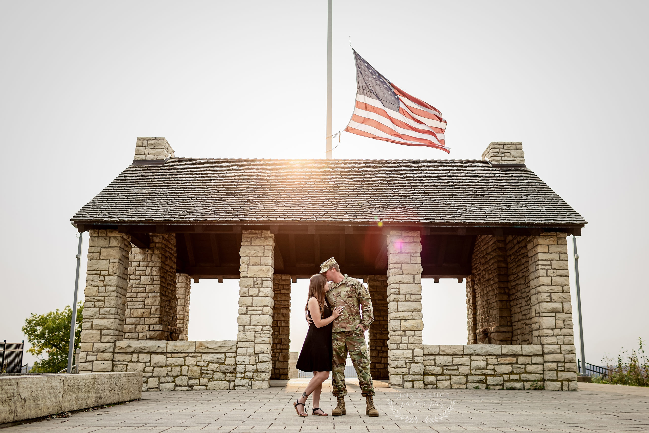 Military Engagement Session at Grandad Bluff · Courtney + Colin | La Crosse Wi Engagement Session